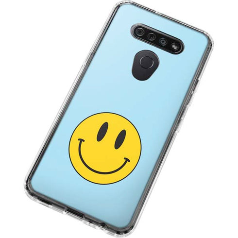 Blue Happy Face LG K51/Q51 Clear Case