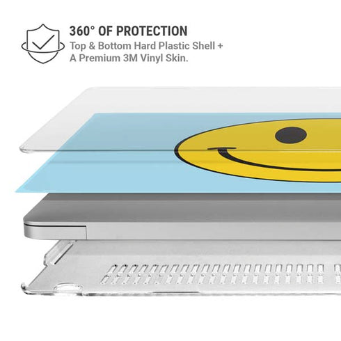 Blue Happy Face MacBook Air 13in M1 (2021) Case plus Skin