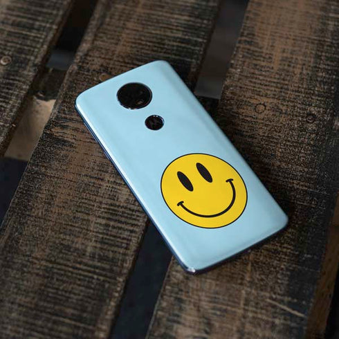Blue Happy Face Moto E5 Plus Skin