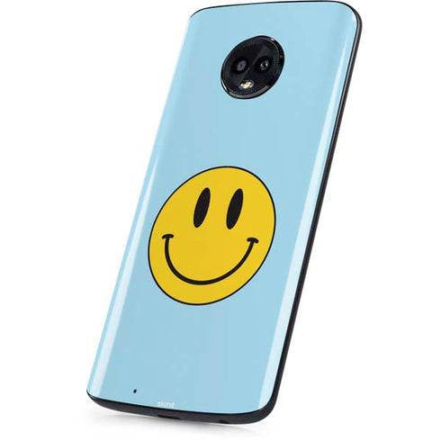 Blue Happy Face Moto G6 Skin