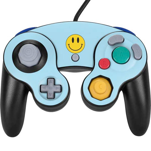 Blue Happy Face Nintendo GameCube Controller Skin