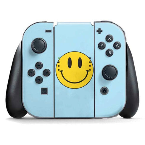 Blue Happy Face Nintendo Switch (2017-2021) Joy-Con Controller Skin