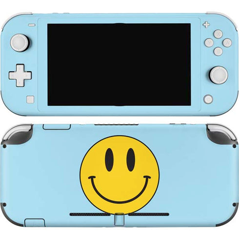 Blue Happy Face Nintendo Switch Lite Skin