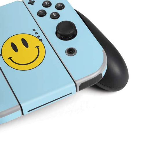 Blue Happy Face Nintendo Switch OLED (2021) Skin