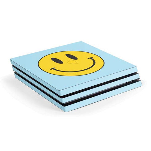 Blue Happy Face PS4 Pro Console Skin