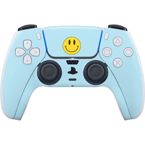 Blue Happy Face PS5 Controller Skin