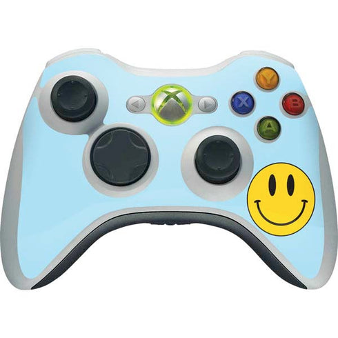 Blue Happy Face Xbox 360 Wireless Controller Skin