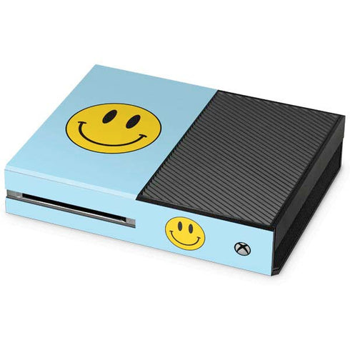 Blue Happy Face Xbox One Console Skin