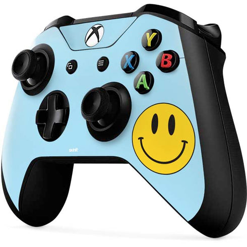 Blue Happy Face Xbox One X Controller Skin