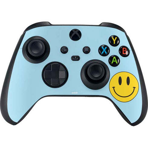 Blue Happy Face Xbox Series X Controller Skin
