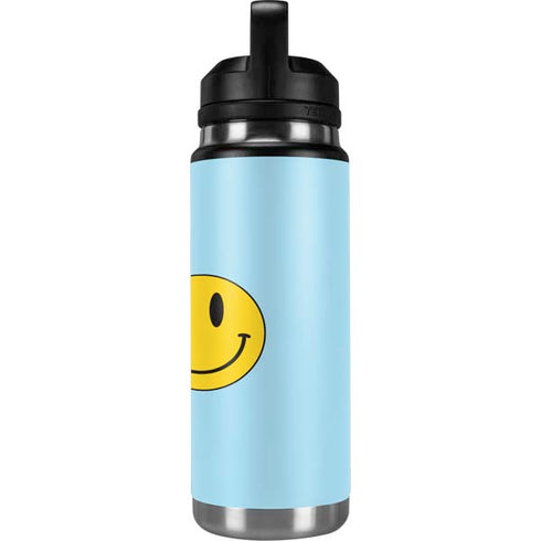 Blue Happy Face YETI Rambler 26oz Bottle Skin