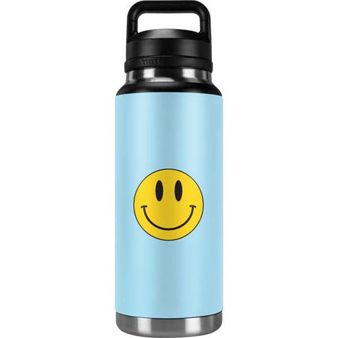 Blue Happy Face YETI Rambler 36oz Bottle Skin