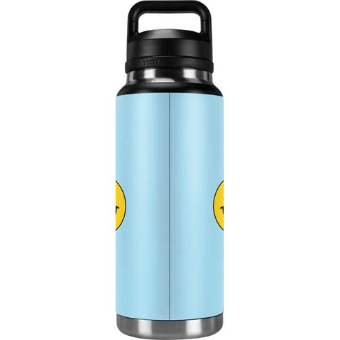 Blue Happy Face YETI Rambler 36oz Bottle Skin