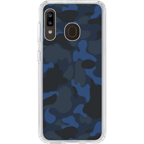 Blue Street Camo Galaxy A20 Clear Case