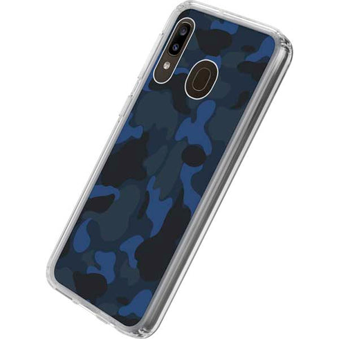 Blue Street Camo Galaxy A20 Clear Case