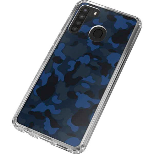 Blue Street Camo Galaxy A21 Clear Case