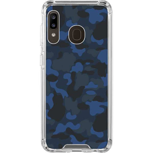 Blue Street Camo Galaxy A30 Clear Case