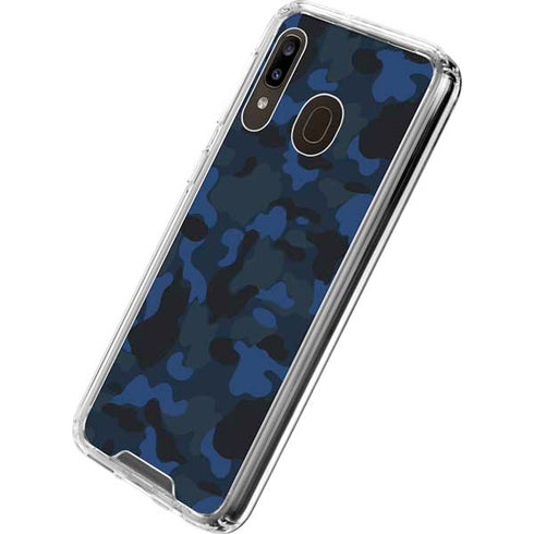 Blue Street Camo Galaxy A30 Clear Case