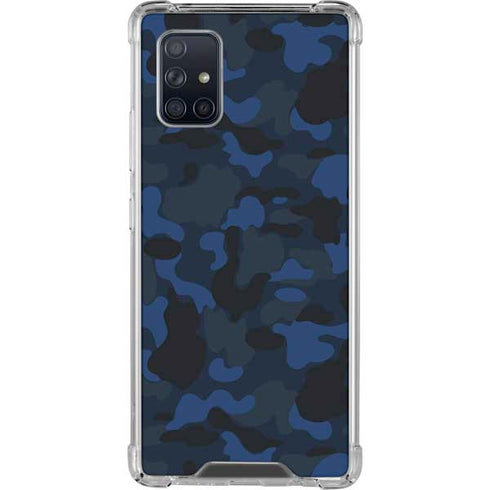 Blue Street Camo Galaxy A71 5G Clear Case