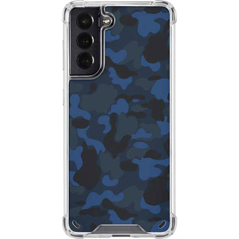 Blue Street Camo Galaxy S21 5G Clear Case
