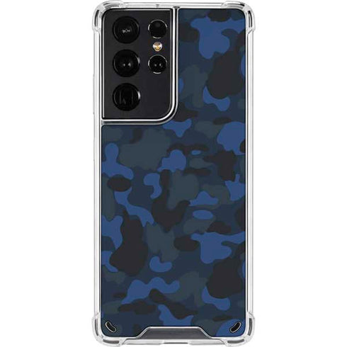 Blue Street Camo Galaxy S21 Ultra 5G Clear Case