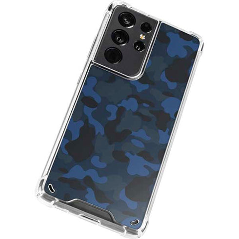 Blue Street Camo Galaxy S21 Ultra 5G Clear Case