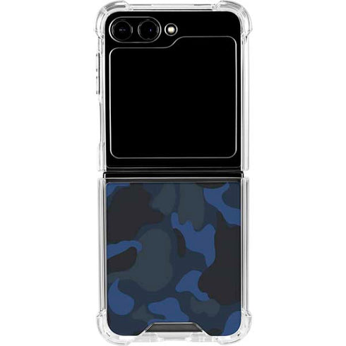 Blue Street Camo Galaxy Z Flip5 5G Clear Case