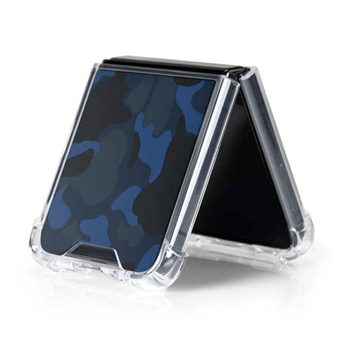 Blue Street Camo Galaxy Z Flip5 5G Clear Case