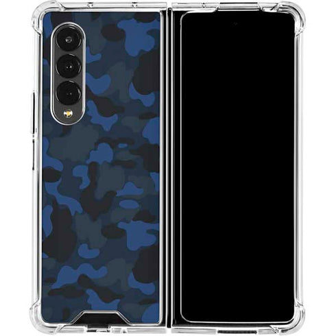 Blue Street Camo Galaxy Z Fold4 5G Clear Case