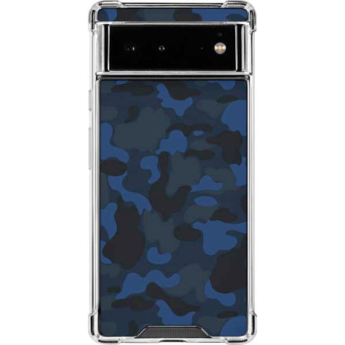 Blue Street Camo Google Pixel 6 Clear Case