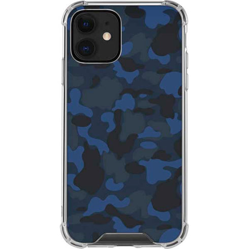 Blue Street Camo iPhone 12 Clear Case
