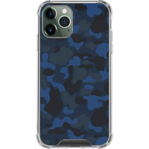 Blue Street Camo iPhone 12 Pro Clear Case