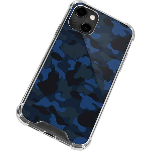 Blue Street Camo iPhone 13 Clear Case