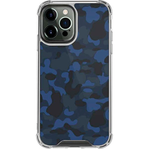 Blue Street Camo iPhone 13 Pro Max Clear Case