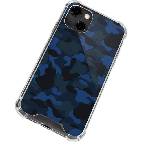 Blue Street Camo iPhone 14 Clear Case