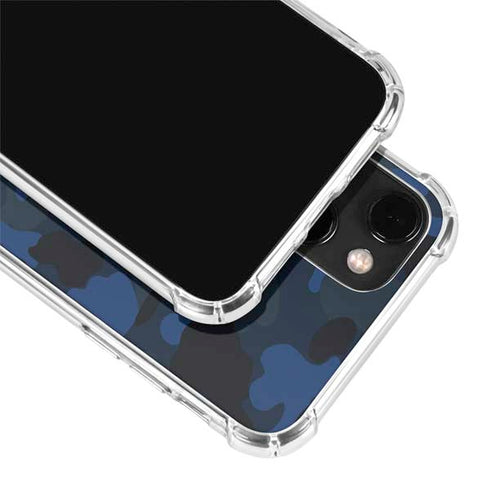 Blue Street Camo iPhone 14 Plus Clear Case
