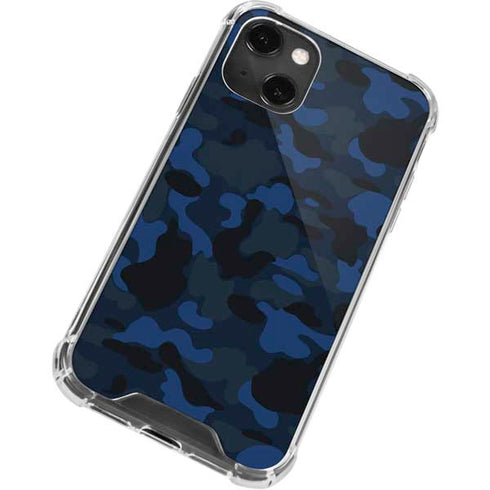 Blue Street Camo iPhone 14 Plus Clear Case