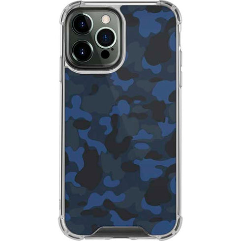Blue Street Camo iPhone 15 Pro Max Clear Case