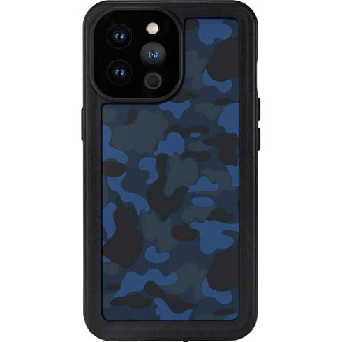 Blue Street Camo iPhone 14 Pro Max Waterproof Case