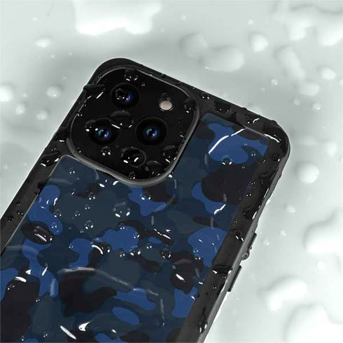 Blue Street Camo iPhone 14 Pro Max Waterproof Case