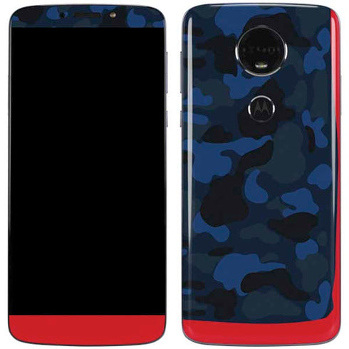 Blue Street Camo Moto E5 Plus Skin