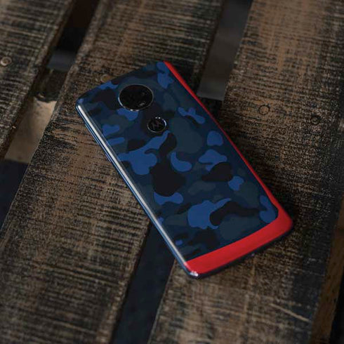 Blue Street Camo Moto E5 Plus Skin