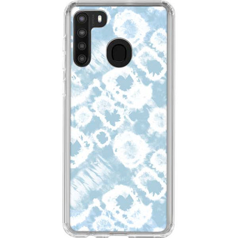 Blue Tie Dye Galaxy A21 Clear Case