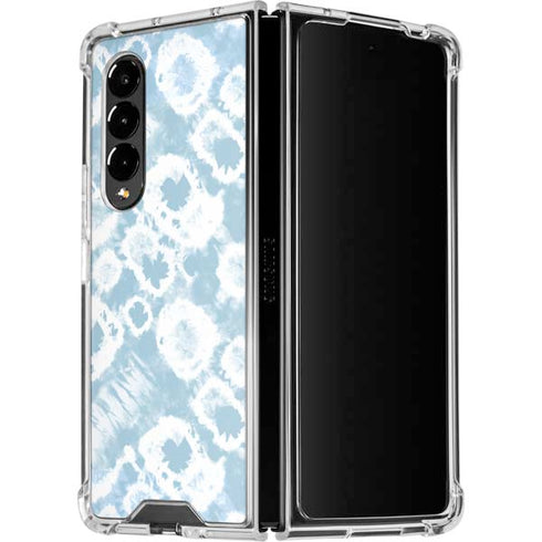 Blue Tie Dye Galaxy Z Fold4 5G Clear Case