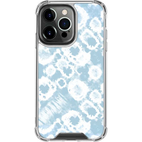 Blue Tie Dye iPhone 15 Pro Clear Case