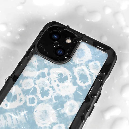 Blue Tie Dye iPhone 15 Waterproof Case