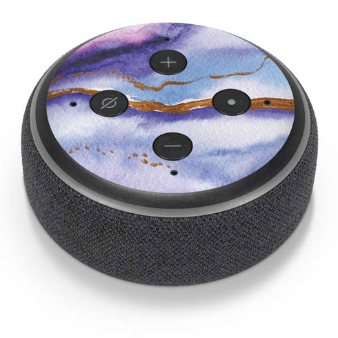 Blue Violet Watercolor Geode Amazon Echo Dot Skin