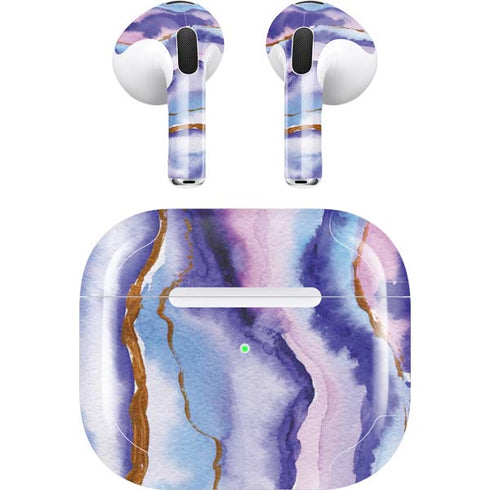Blue Violet Watercolor Geode Apple AirPods (3rd Gen 2021) Skin