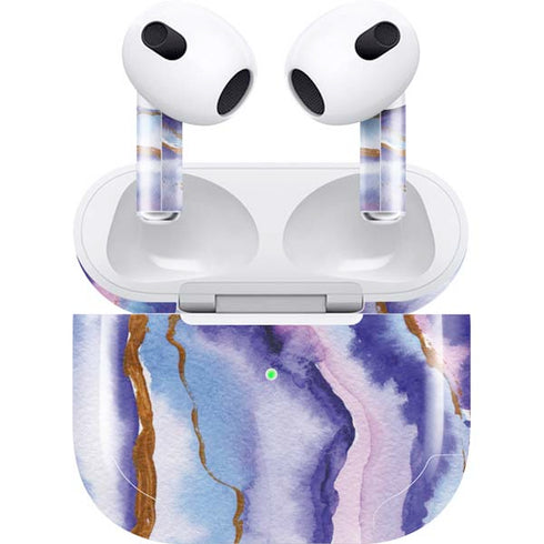 Blue Violet Watercolor Geode Apple AirPods (3rd Gen 2021) Skin