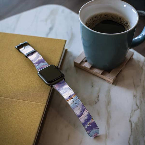 Blue Violet Watercolor Geode Apple Watch Band 38-40mm